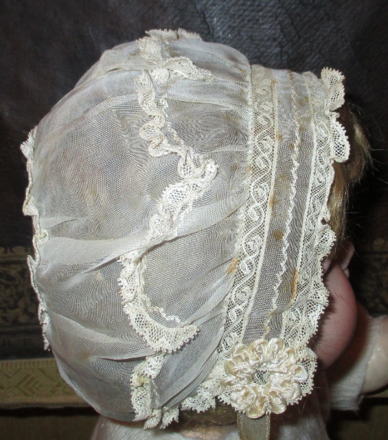 M953M Early Victorian or regency Baby Bonnet